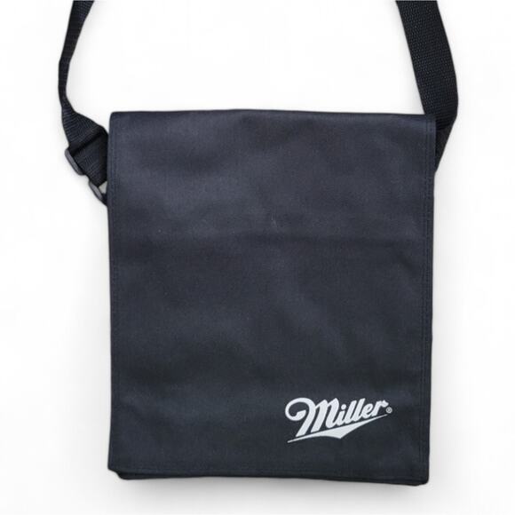 Miller Lite Brand Crossbody Bag With a LOT of Storage and Pockets Black - Picture 1 of 7